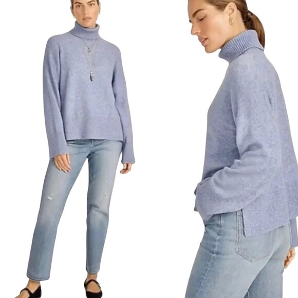 J Crew Turtleneck Wool Alpaca Sweater, NWT, Blue, S - Picture 1 of 9